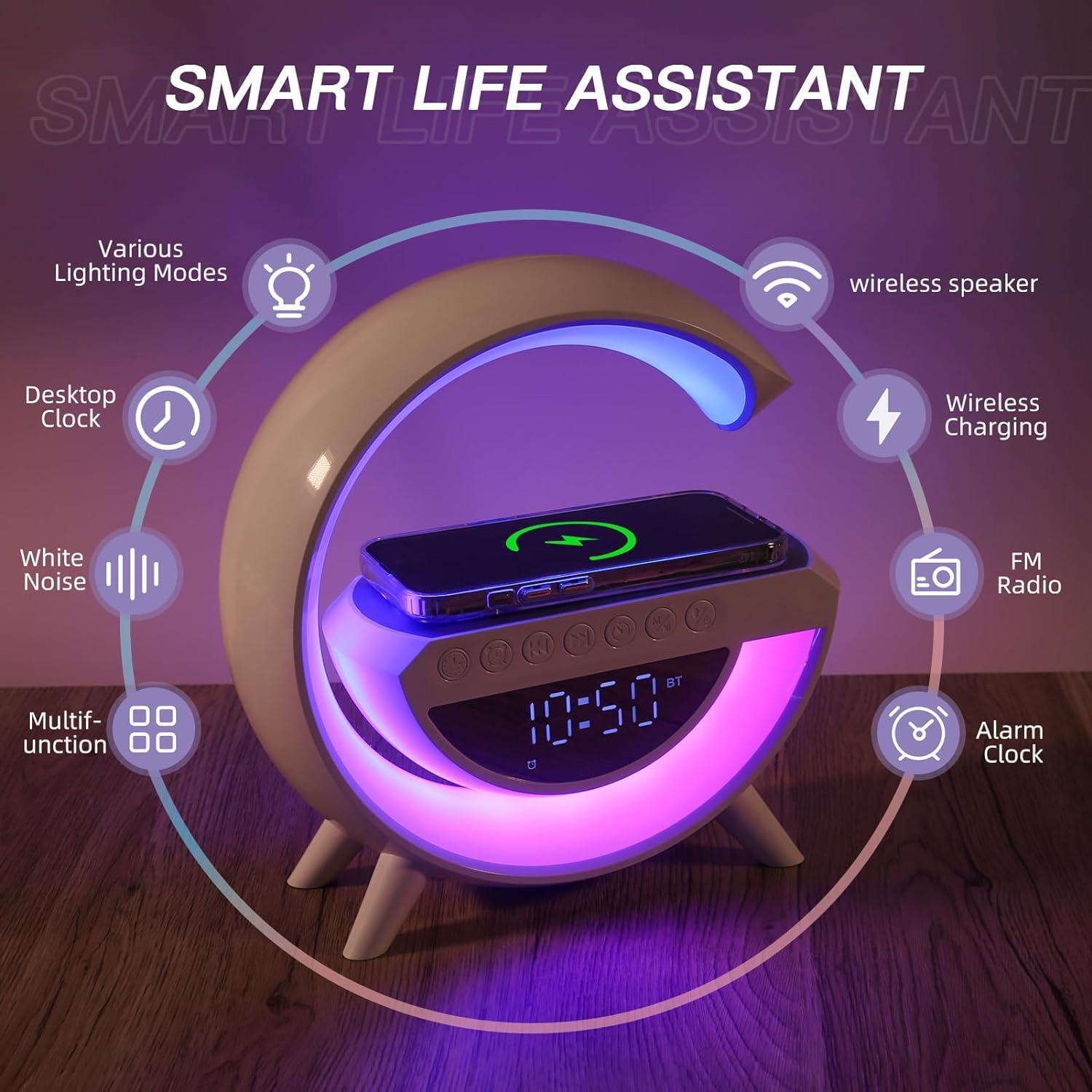LED Smart Wireless Charging Lamp